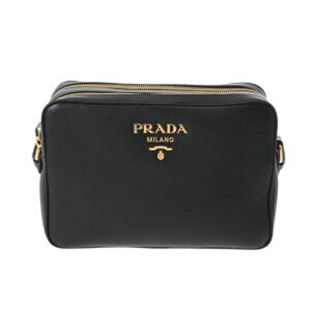 Prada Black Nero Black Leather Shoulder Bag
